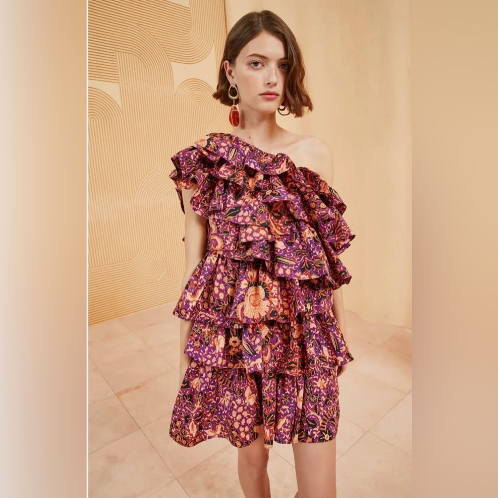 Ulla Johnson Naomi One-Shoulder Ruffle Dress